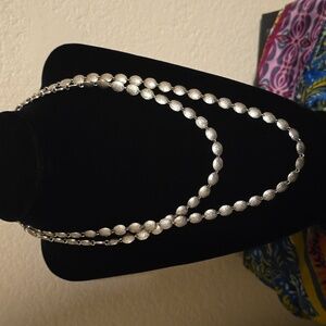 Melinda Maria Hammered Layered Wrap Wrapped Necklace 36" +